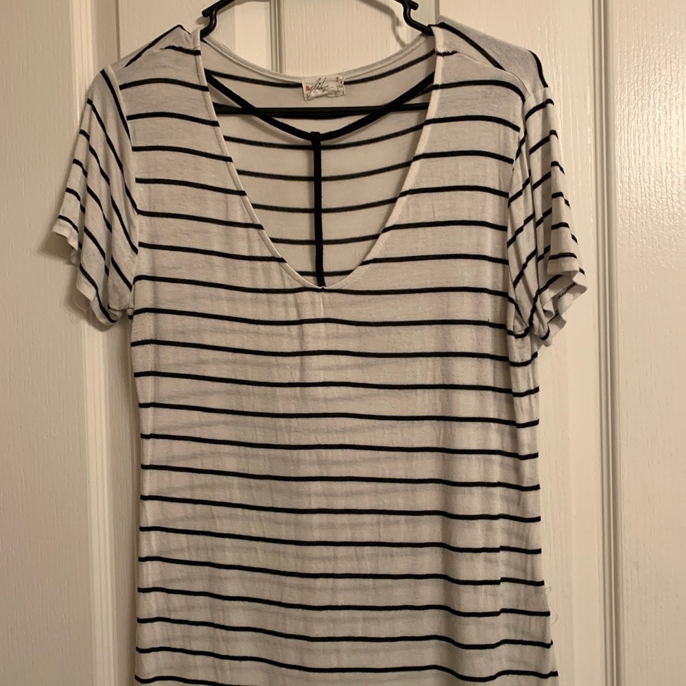 Striped Black and White Top